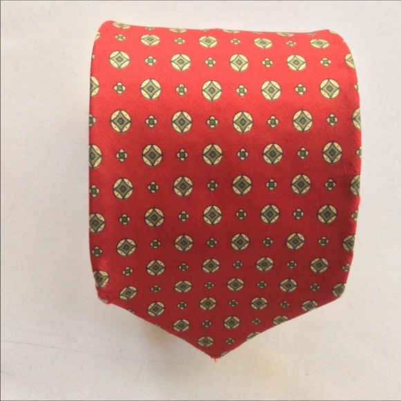 TOMMY HILFIGER SILK TIE RED DIAMONDS - Picture 3 of 7